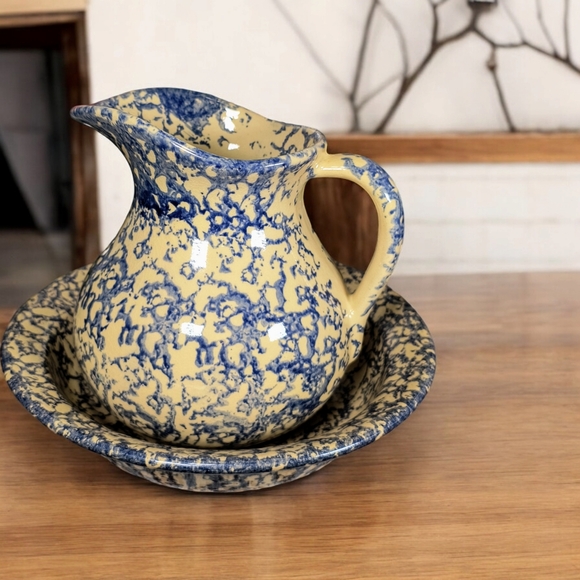 Rare Robinson Ransbottom Pitcher (Ewer) & Basin..  EXCELLENT CONDITION for age. - Picture 16 of 17